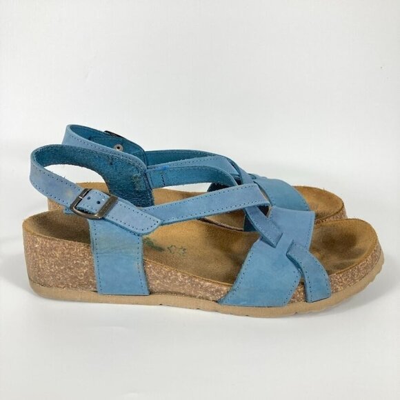 BioNatura Italian Leather Anatomic Cork Heel Sandals 9 1/2 - Picture 2 of 8